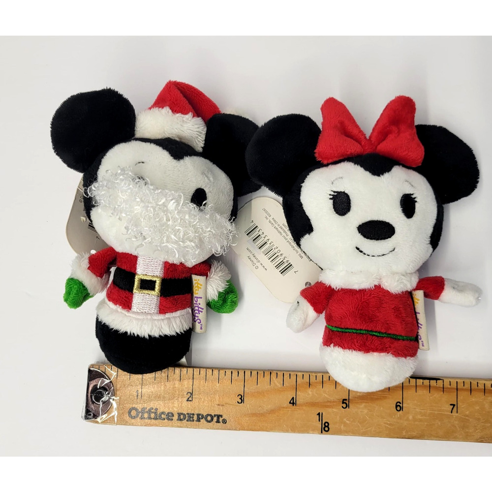 Hallmark Disney Itty Bittys Santa Mickey Minnie Claus Holiday Plush Set Limited - Picture 14 of 16
